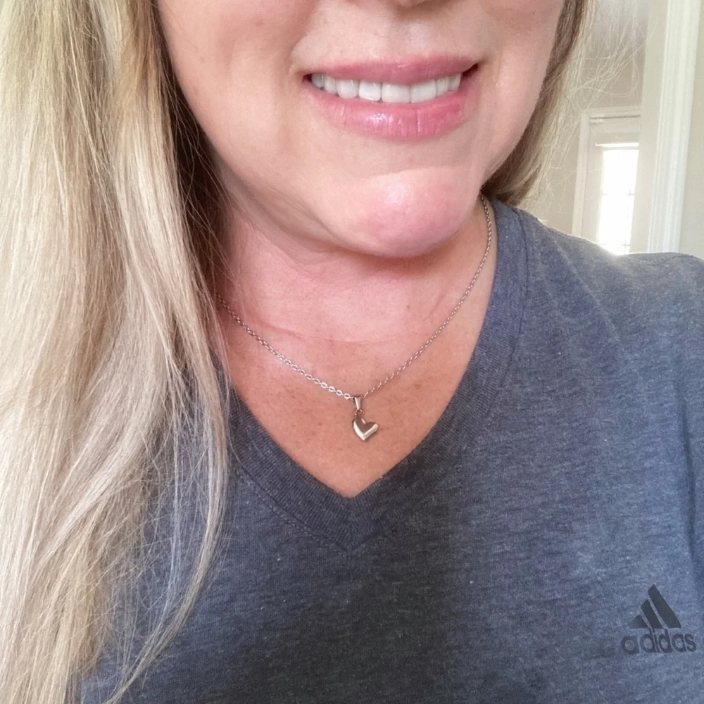 𝅺STAINLESS Steel Necklace With Puff Heart Pendant